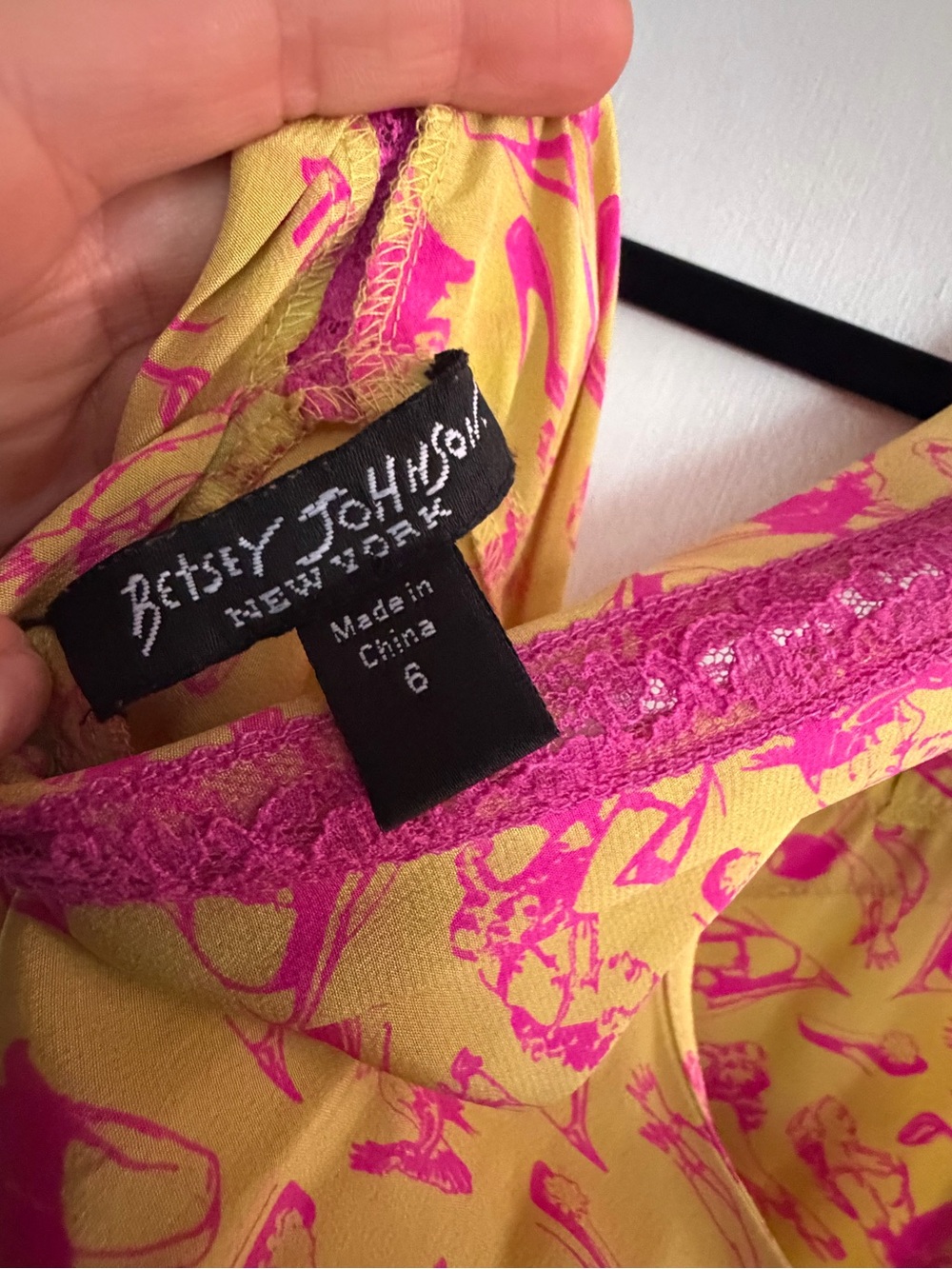 RARE vintage 90s Betsey Johnson Slip dress fetish John Willie bizarre print sz6 - Picture 4 of 4